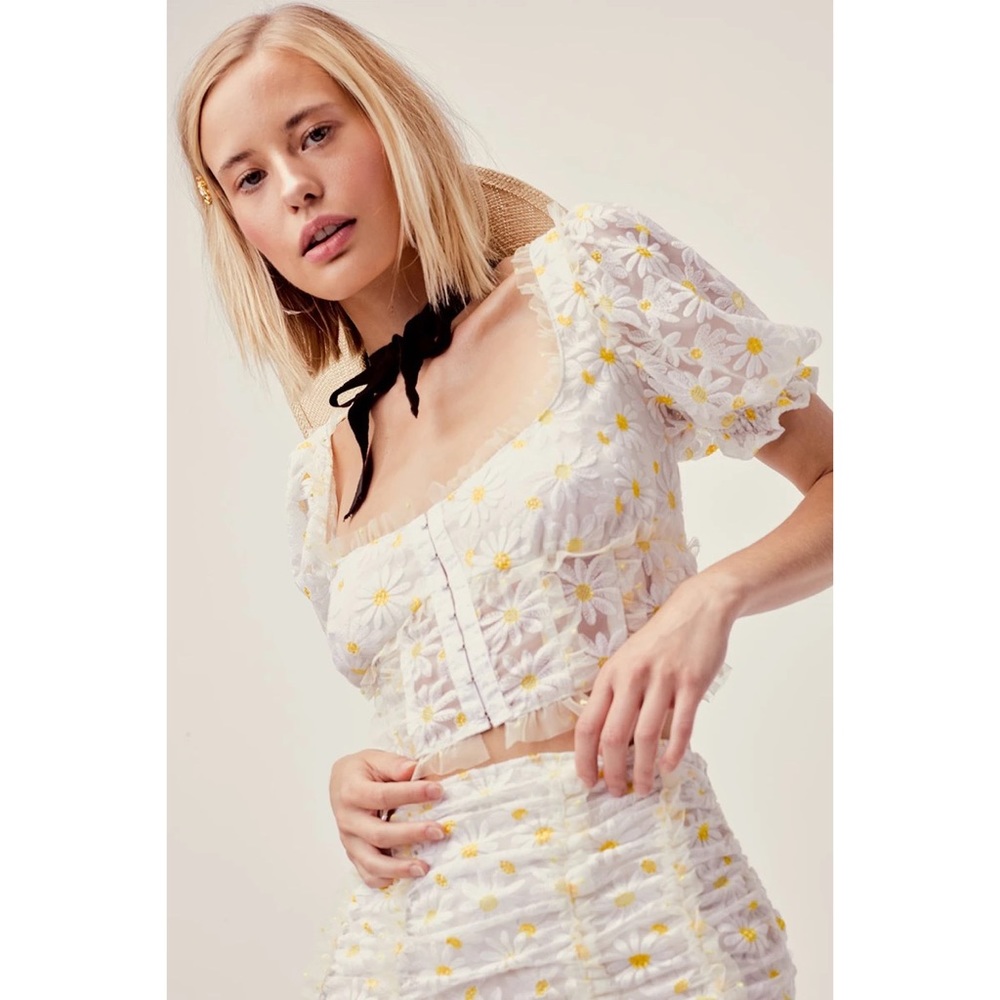 For Love & Lemons Brûlée Daisy Crop Top